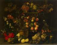 Fyt Jan Still Life with Flowers Fruit and Parrot  - Hermitage